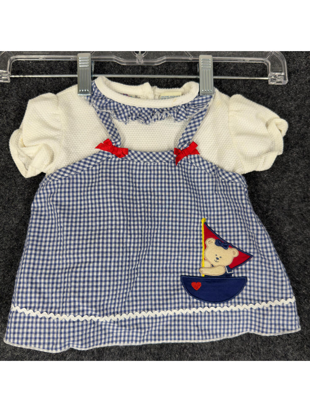 Little Lindsey Dress Toddler Girls 0/6 Months Blue Plaid Shift Short Button
